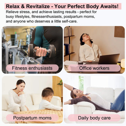 HULAOER Professional Rechargeable Handheld Massager with Heat & Vibration – Full‑Body Deep Muscle & Lymphatic Relief for Neck, Back, Arms & Legs, Portable Pain Relief Device, Adjustable, Therapy